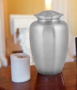 Urna Funeraria de Metal de Alta Calidad para Cenizas Humanas, Color Plateado, Diseño Sencillo, Artículos Funerarios, Urnas de Entierro Clásicas - Product Image 2