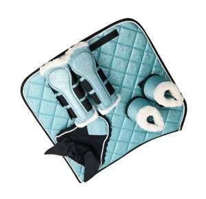 Complete Horse Riding Accessories Set with Glitter Saddle Pad Boots and Ear <b>Net</b> by TARIQ MFG CO - Product Image 3