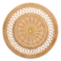 Ensemble de 2 pièces-napperons en rotin faits à la main avec un Design tissé sur mesure fabriqué au Vietnam Table de décoration de luxe