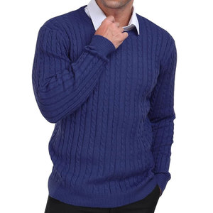 Nuevos Suéteres de Punto Trenzado para Hombre, 100% Lana, Transpirables, Suéter de Invierno Holgado con Cuello Redondo y Manga Larga, Suéteres de Punto Personalizados para Hombre - Product Image 3