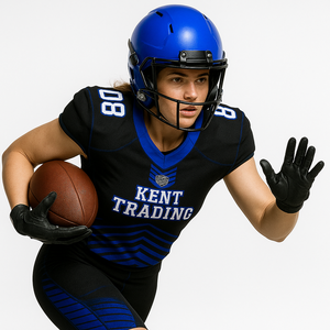 Ensemble de maillot et pantalon de football américain personnalisé pour l'école, durable |   Tenue d'équipe unisexe respirante sublimée pour le lycée - Product Image 5