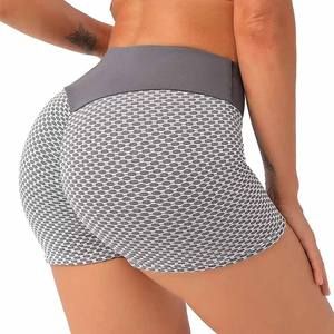 Pantalones cortos de motorista de cintura alta transpirables personalizados ropa de gimnasio pantalones cortos de compresión para correr para mujer pantalones cortos de Yoga - Product Image 4