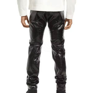 Pantalones de cuero informales de alta calidad para hombre, pantalones de cuero para hombre de calle más vendidos de Color sólido - Product Image 3