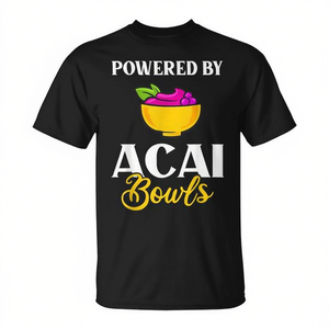 T-Shirt Promocional de Smoothie Saludable de Açaí Brasileño con Jugo de Frutas Rojas - Product Image 2