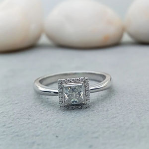 Solitario personalizado de lujo, Plata de Ley 925 de 4 quilates, certificado GIA, compromiso de moda, Princesa, regalo de fiesta VVS - Product Image 1