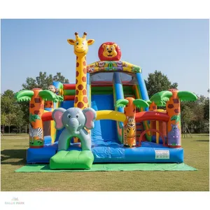 Tobogán Inflable Grande con Temática de Zoológico para Parques de Diversiones - Product Image 4