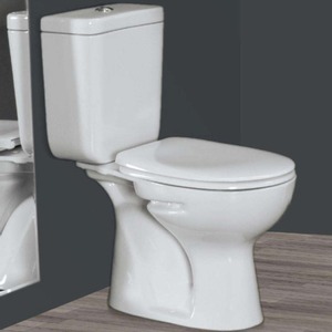 Precio en europeo CE WC Cerrar Pareja Cerámica Inodoro clásico de dos piezas Abierto de nuevo a la pared Diseño de inodoro Artículos sanitarios - Product Image 1