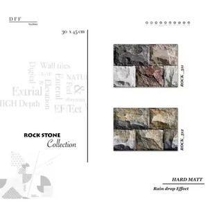 Azulejos de pared de cerámica exterior 3D de cerámica 300x450mm azulejos digitales esmaltados de porcelana rústica para diseños de pared de elevación de construcción - Product Image 2