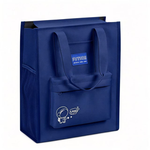กระเป๋าผ้าแคนวาสขนาดใหญ่พร้อมส่ง มีช่องตาข่ายด้านข้างอเนกประสงค์ เหมาะสำหรับใช้ช้อปปิ้งทุกวัน - Product Image 5