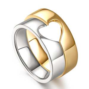 Jeulia Sterling Silver Half Heart Design Couple Rings-Handmade Vintage Romantic Gemstone Wedding Jewelry - Product Image 3