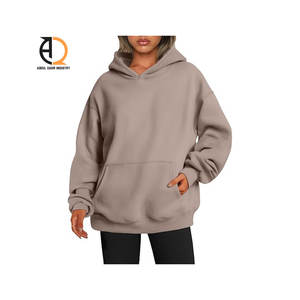 เสื้อกันหนาวสวมหัวทรงหลวมมีฮู้ดสำหรับผู้หญิงโลโก้แบบกำหนดเอง - Product Image 5