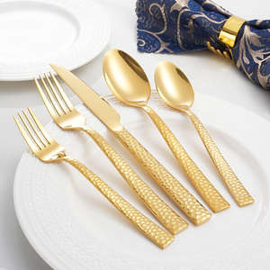 Juego de Cubiertos de acero inoxidable sin BPA, cubiertos dorados duraderos de nuevo diseño al por mayor para bodas, hoteles y restaurantes - Product Image 4