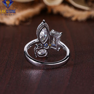 2,19 TDW Radiant, Baguette & Round Cut Diamond Anillo de oro blanco de Labstone / Luxury That Lasting a Lifetime/Color DE LA VIDA/Color DE LA EF-VS - Product Image 4