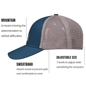 Gorra de camionero de moda de diseño personalizado, gorra ajustable OEM de color sólido para uso en exteriores, promociones y ropa de equipo, 5 paneles, 100% algodón - Product Image 3