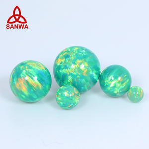 Kyocera 92 perles rondes en opale synthétique multicolores en OP46 doré Olive jaune vert meilleur prix pour bijoux en pierres précieuses - Product Image 3