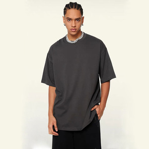 Venta al por mayor de alta calidad de los hombres de gran tamaño de diseño de logotipo personalizado 100% algodón de alta calidad esencial de hombro de la gota Camiseta para los hombres - Product Image 1