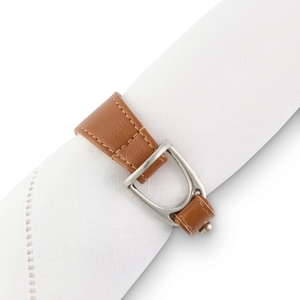 Top vente rond de serviette en cuir de forme circulaire cercle de serviette en métal boucle de serviette décoration de table rond de serviette prix de gros - Product Image 5