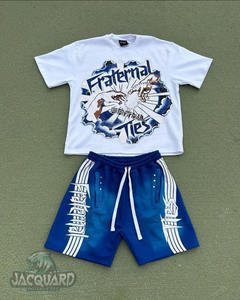 เสื้อเชิ้ตและกางเกงขาสั้นผ้าฝ้าย100% สำหรับผู้ชายชุดฤดูร้อนตามสั่งเสื้อวินเทจคุณภาพสูง - Product Image 3