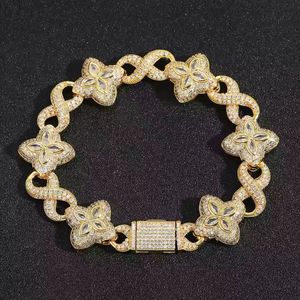 สร้อยคอทองคำขาว 10 มม. ชุบทองคำขาว ชุบทองคำเหลือง ชุบเงิน ประดับเพชรเลี้ยงในห้องปฏิบัติการ รับรองโดย IGI รูปทรงใบโคลเวอร์สี่แฉก ประดับเพชรเต็มเส้น เหมาะสำหรับเป็นของขวัญงานแต่งงาน - Product Image 2