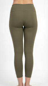 Leggings Deportivos de Cintura Alta Color Caqui Musgo para Mujer, Pantalones de Yoga de Compresión Personalizados OEM, Ropa Deportiva - Product Image 2