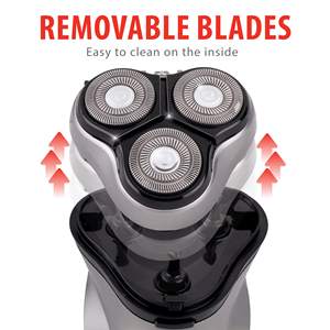 Rasoir électrique rechargeable USB pour homme 3-en-1, rasoir facial à 3 têtes flottantes, tondeuse escamotable, brosse de nettoyage lavable, capuchon de protection - Product Image 4