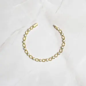 Bracelet de tennis Moissanite simulé coupe ronde 4ct Bracelets et bracelets élégants en argent 925 - Product Image 4