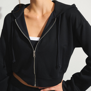 Ropa Deportiva Fabricada en Fábrica, Top Corto, Sudaderas Personalizadas, Sudadera Corta Ajustada para Mujer con Logotipo Personalizado - Product Image 3