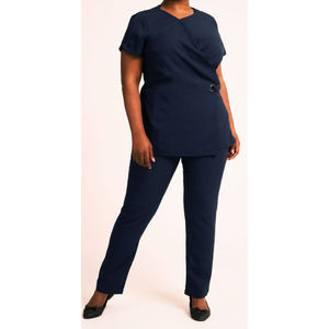 Best Quality Cotton /polyester Custom Spa Uniforms Women Beauty Salon <b>Tunice</b> Tops With Pockets and Zipper - Product Image 2