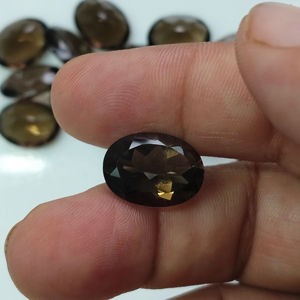 ควอตซ์สโมคกี้ธรรมชาติ 16x12 มม. รูปทรงวงรี คุณภาพดีที่สุด พลอยเม็ดเดี่ยวสำหรับทำเครื่องประดับ - Product Image 1