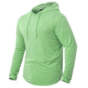 Sweat-shirts de sport pour hommes Muscle Gym, vêtements de sport d'automne, compression, coupe régulière, pull d'entraînement, logo personnalisé OEM, molleton de coton, séchage rapide - Product Image 2