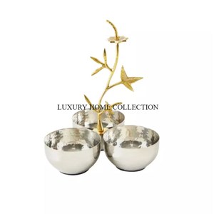 Premium Antique Finished Metal <b>Serving</b> <b>Bowls</b> with Bold Decorative Patterns and Distinctive Shapes for Upscale Dining Setups - Product Image 4
