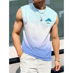 3D Printed Coconut Trees Tank Tops <b>For</b> <b>Man</b> Colorful Gradient Pattern Tees Summer Casual <b>Vest</b> Oversized <b>Sports</b> Street Tank Top - Product Image 2