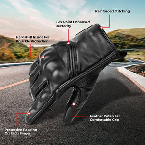Nouveauté Gants de moto d'hiver en cuir véritable à écran tactile Protection des jointures Couture renforcée Gants de course sportifs - Product Image 5