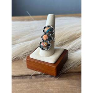 Southwest Handmade Mohave Turquoise Sterling <b>Silver</b> Adjustable <b>Boho</b> <b>Ring</b> - Product Image 1