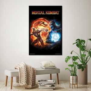 Affiche de style moderne Mortal Kombat 9 avec des ninjas et un dragon pour une utilisation murale - Product Image 3