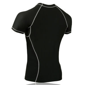 2025 OEM camisa de Fitness para hombre MMA Rash Guard UPF50 + manga corta cuello redondo secado rápido transpirable logotipo personalizado impreso camisas para hombre - Product Image 3
