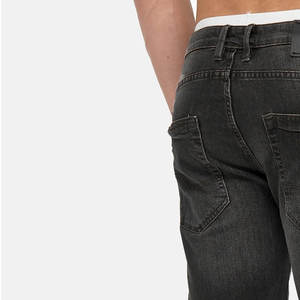 Pantalones Cortos de Moda Urbana para Hombre, Diseño Desgastado, Logotipo Personalizado, 100% Algodón, Cintura Elástica, Patrón Sólido, Transpirables - Product Image 5