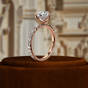 Anillo de Compromiso con Diamante Cultivado en Laboratorio, Corte Princesa, 1 Quilate, Engastado en Pavé, Oro Amarillo de 14k, Anillo de Bodas, Certificado IGI, Regalo de Aniversario para Esposa - Product Image 6