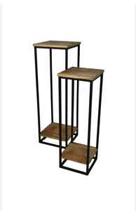 Marco de metal rústico industrial Mesa de Bar de cocina Minimalista High Top Long Narrow Rectangular Mesa de comedor de madera para uso doméstico - Product Image 3