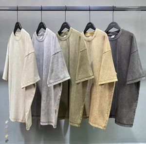 Camiseta vintage lavada con ácido con logotipo personalizado para hombre, ropa al por mayor de algodón liso con gráfico de gran tamaño - Product Image 1