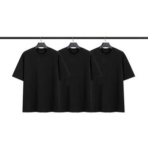 OEM Custom Logo Design 260g Solid Black Cotton <b>T</b>-<b>shirt</b> and Short Sleeve High Quality Loose Fitting Casual Knitted <b>Plus</b> <b>Size</b> - Product Image 6