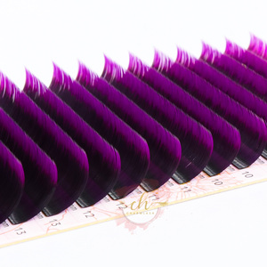 Alta calidad coreana PBT Ombre Color Individual Faux Mink pestañas BC Curl extensiones de pestañas suministros al por mayor con etiqueta privada - Product Image 4