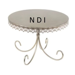 Soporte de pastel de Metal de aluminio con acabado brillante sostenible ecológico decoración hecha a mano boda evento Fiesta pastel servidor soporte - Product Image 1