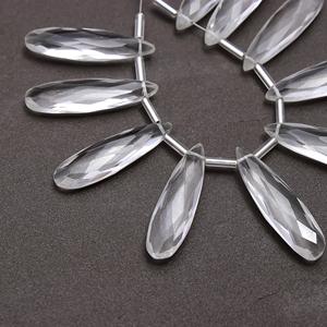 El más vendido Briolette largo con forma de pera de cristal de cuarzo natural suelto 5 pares de cuentas de lágrima combinadas para la fabricación de pendientes de verano - Product Image 4