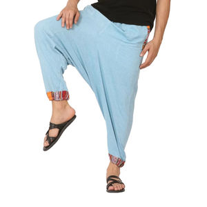 Pantalones de harén nepalí tribales de cintura alta de talla libre para hombre, ropa de calle holgada Bohemia ecológica para Yoga Aladino, tela informal clásica - Product Image 1