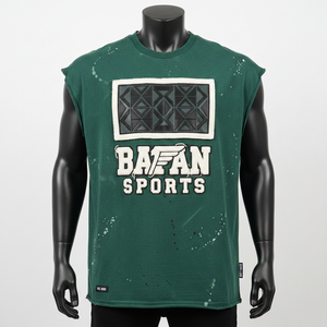 Camiseta 100% algodón para hombre, corte holgado, estampada, tela de jersey de algodón de primera calidad, transpirable, diseño de logotipo con apliques verdes. - Product Image 6