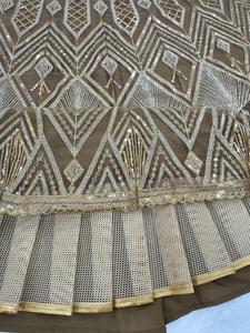 Ropa de Boda nupcial Red de mariposa Golden Lehenga Choli con hermoso trabajo de bordado Bollywood Party Style Designer Choli Women - Product Image 6