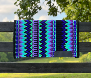 Western Show Horse Saddle Blanket Diseño de Nueva Zelanda Manta de sillín de lana hecha a mano Top Wool Saddle Pad Size - Product Image 1