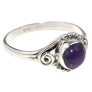 Anillos de Plata de Ley 925 con Amatista de Bonita Forma de Shri Ashapura Jewels, Estilo BOHEMIA, Engaste de Garras, Joyería con Piedras Preciosas, Tercera Marca - Product Image 1