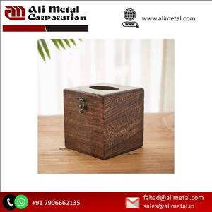 Caja de pañuelos de madera elegante, servilletero y dispensador de la más alta calidad para uso doméstico, servilletero decorativo de mesa elegante - Product Image 5